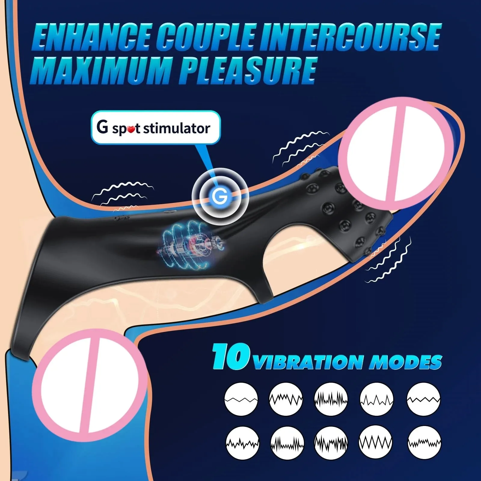 Remote Control Vibrating Cock Sleeve Sex Toy for Men - Triple Penis Rings Delay Trainer
