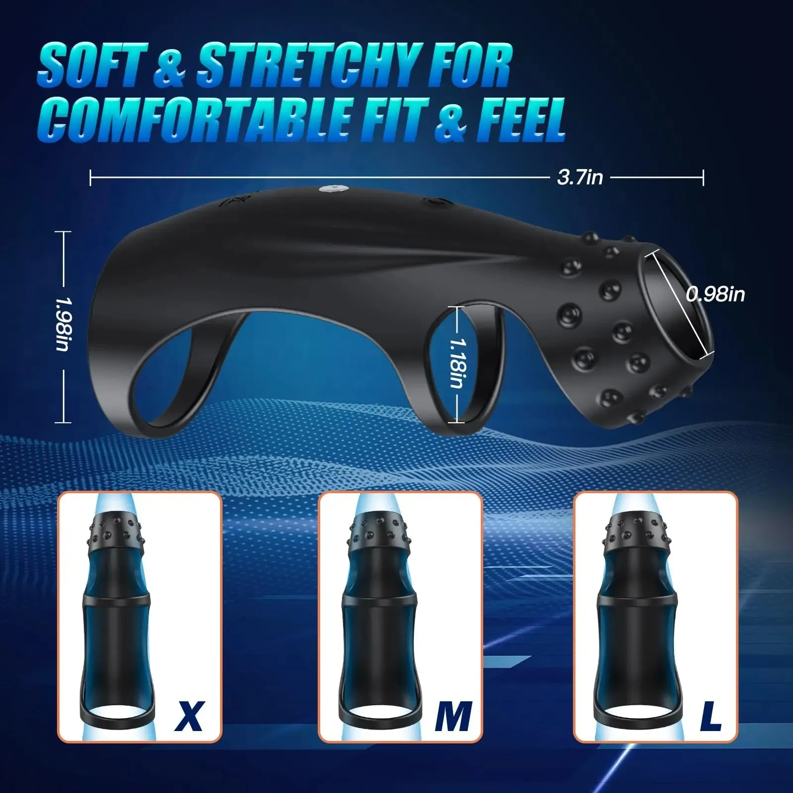 Remote Control Vibrating Cock Sleeve Sex Toy for Men - Triple Penis Rings Delay Trainer