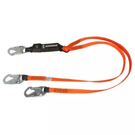 Safewaze FS88561-E V-Line 6' Energy Absorbing Lanyard, Dual Leg, Snap Hooks, 1 Each