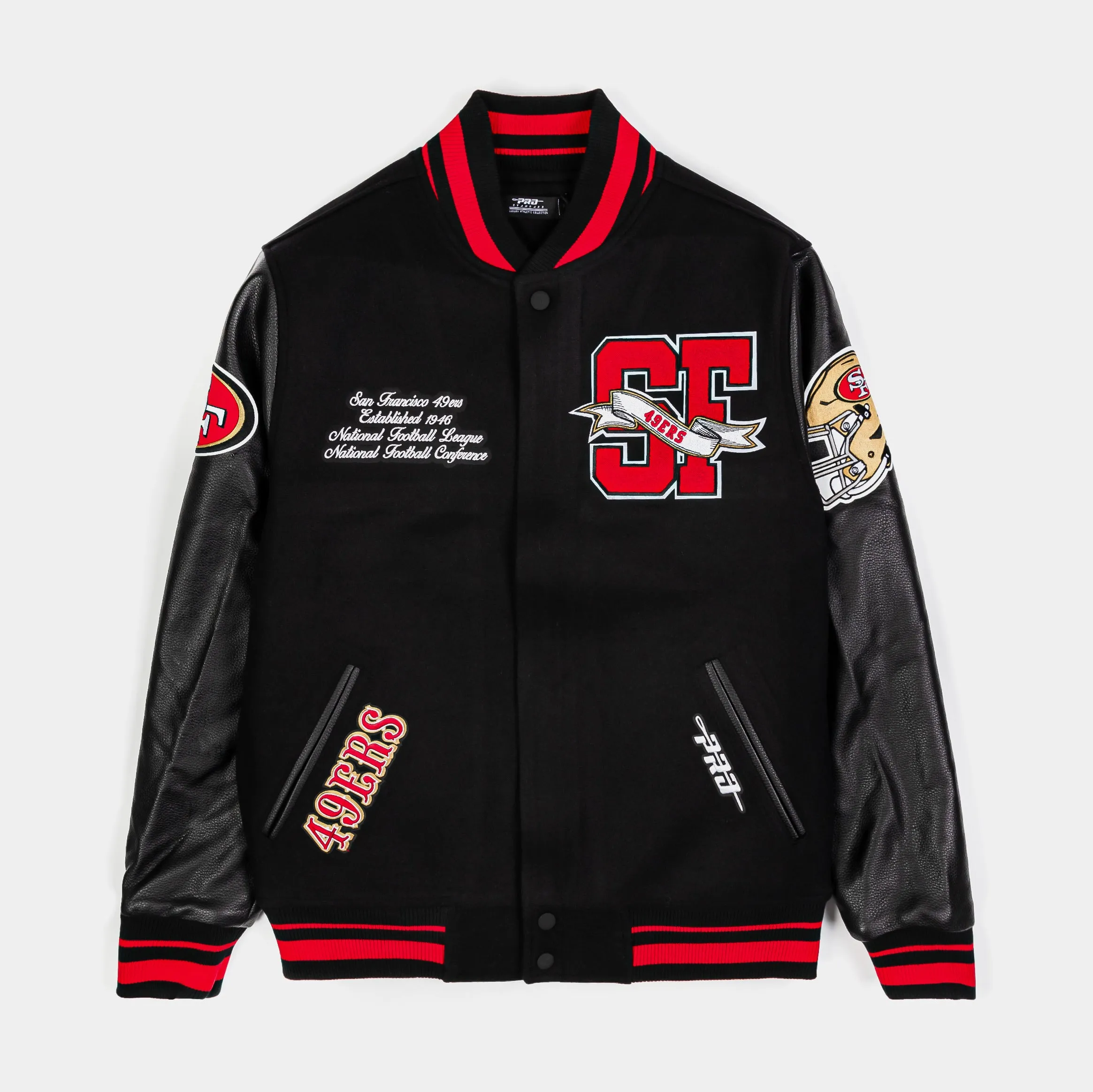 San Francisco 49ers 1946 Varsity Mens Jacket (Black/Red)