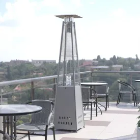 Silver Pyramid Patio Heater Portable Gas Heater with Auto Shut-off Function