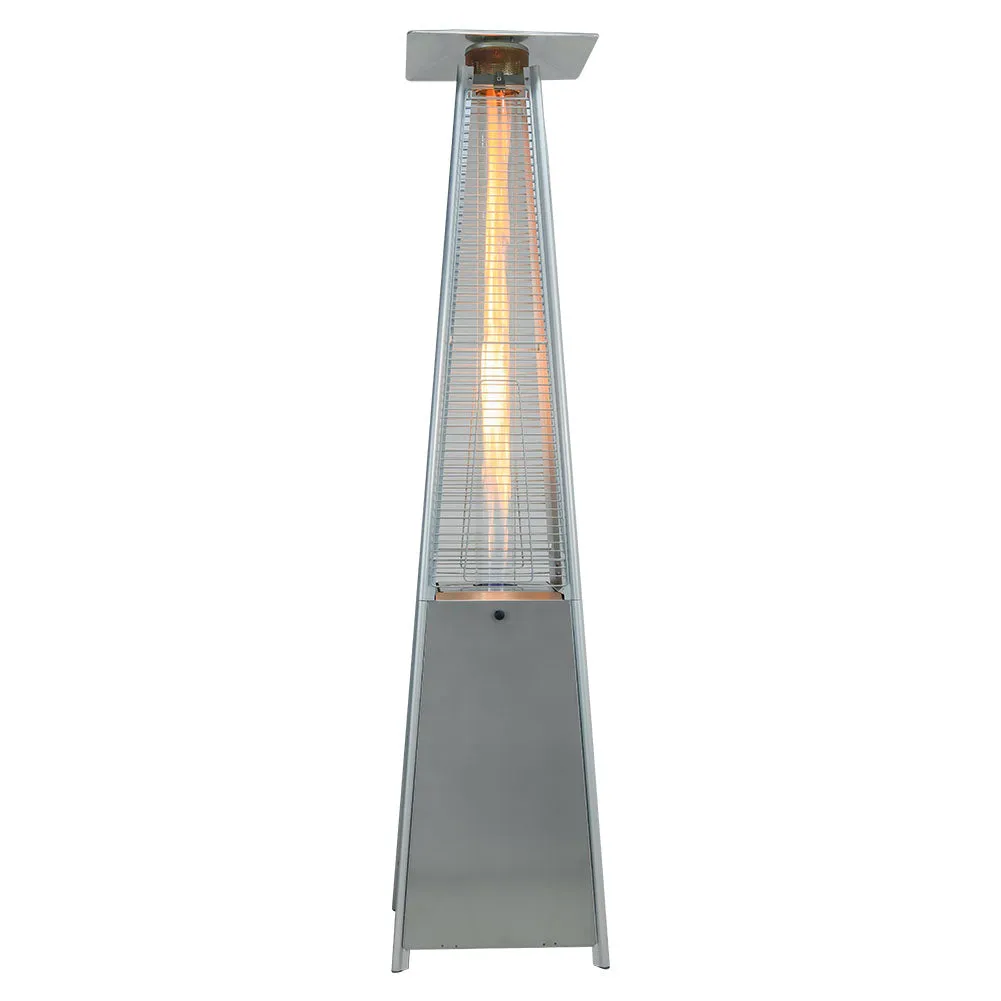 Silver Pyramid Patio Heater Portable Gas Heater with Auto Shut-off Function