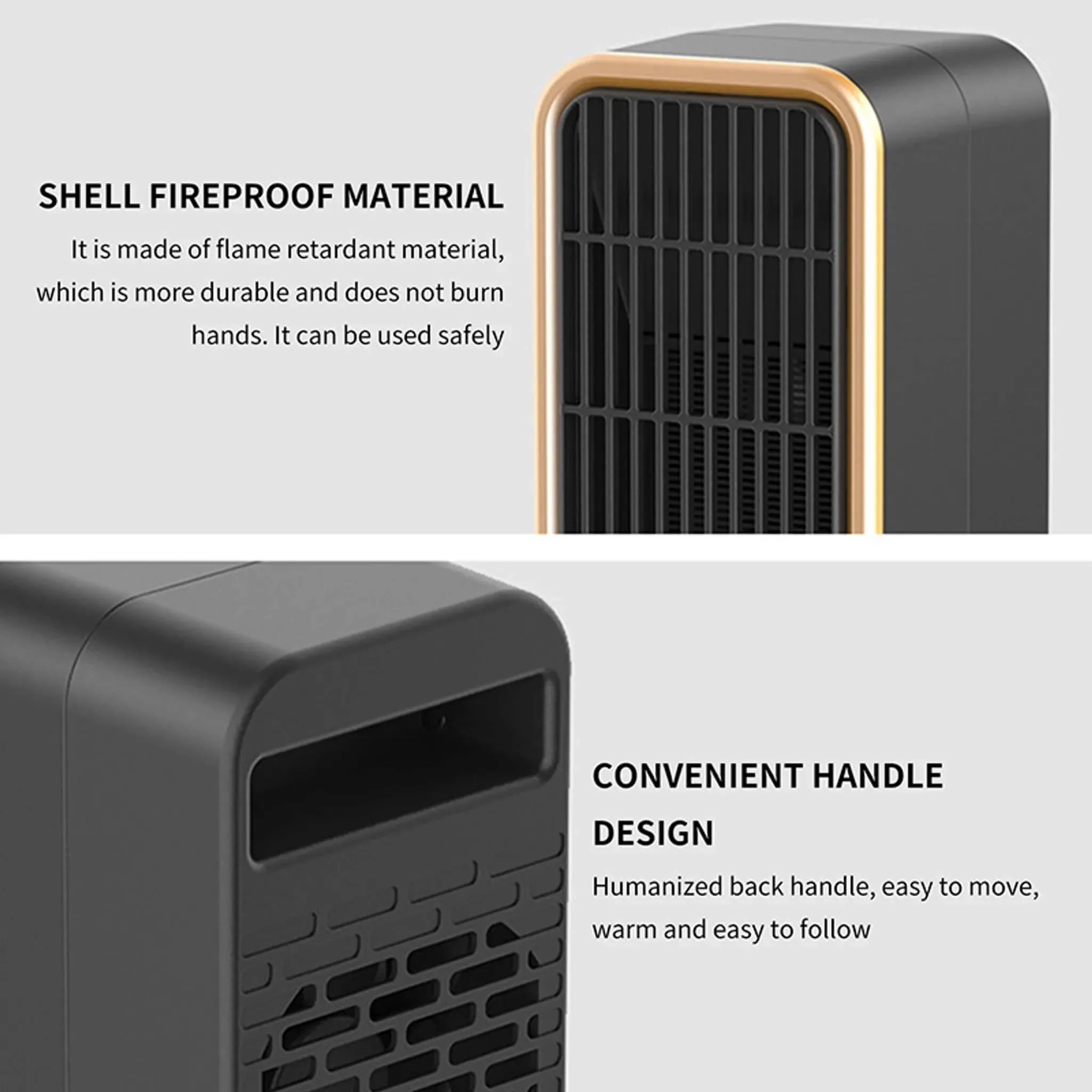 Space Heater for Indoor Use | 500W Fast Heating Ceramic Electric Heater with Thermostat