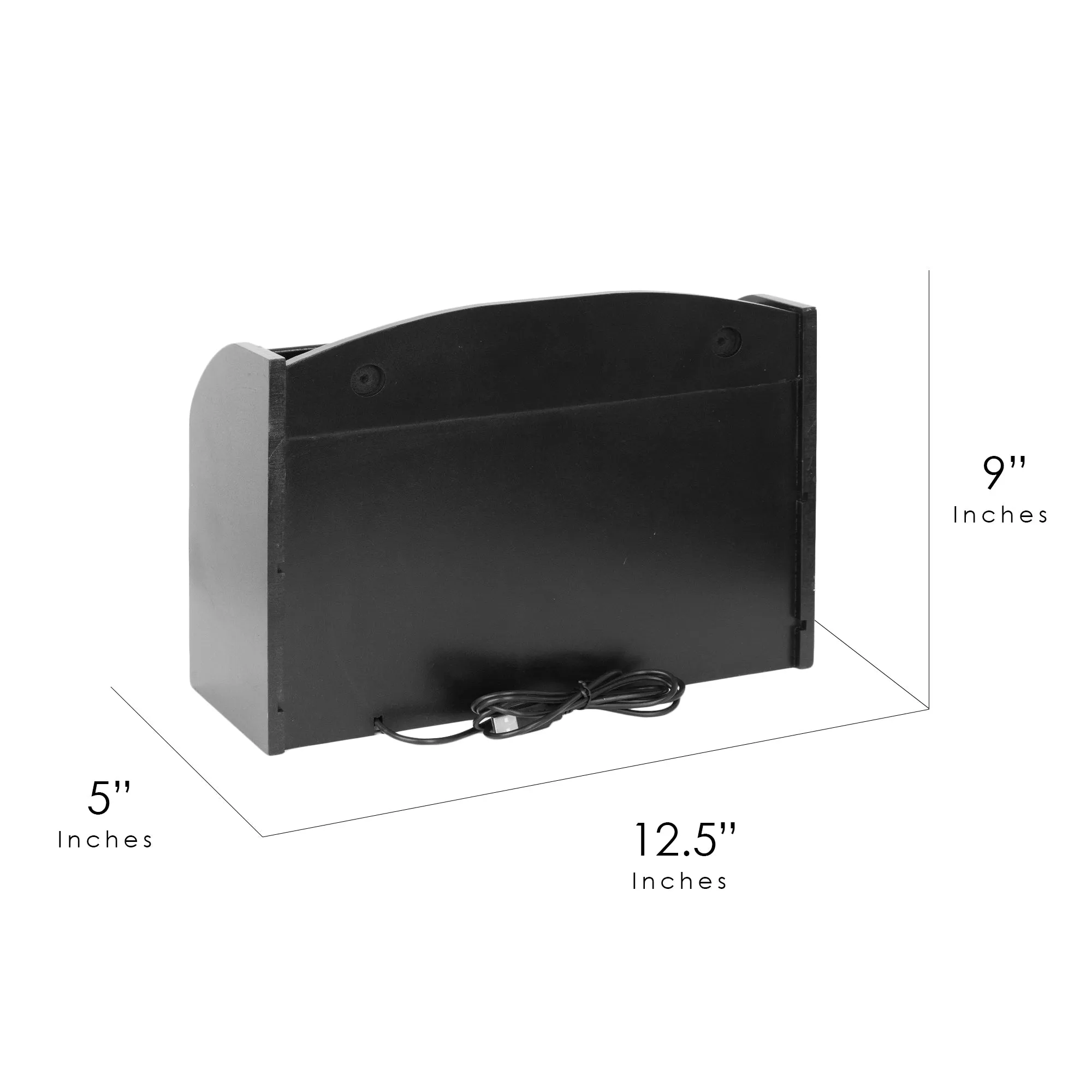 Space Saving Desk Organizer with USB Port - Black