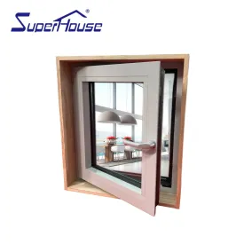 Superhouse Bronze color thermal break aluminum tilt and turn window with tempered glass