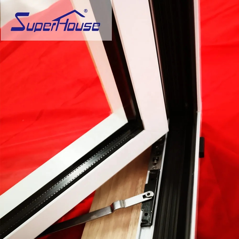 Superhouse Bronze color thermal break aluminum tilt and turn window with tempered glass