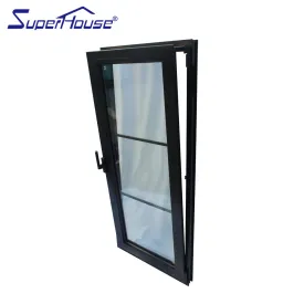 Superwu Australia standard thermal break safe warm heating sound proof aluminum tilt and turn window with decorate grill