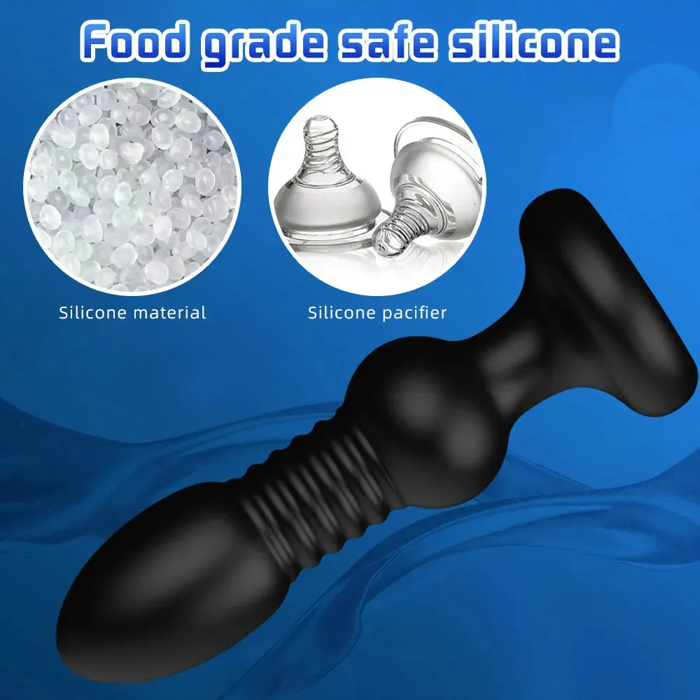 Thrusting Dildo Vibrator - Remote Control Telescopic Butt Plug Prostate Massager