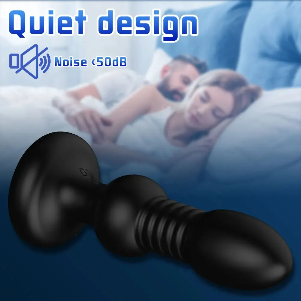 Thrusting Dildo Vibrator - Remote Control Telescopic Butt Plug Prostate Massager