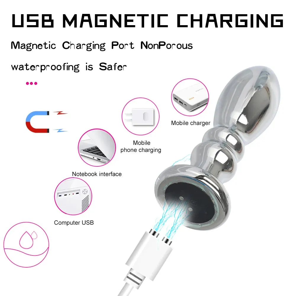 Vibrating Dildo Butt Plug - Metal Dildos G Spot Prostate Massage Anal Toys
