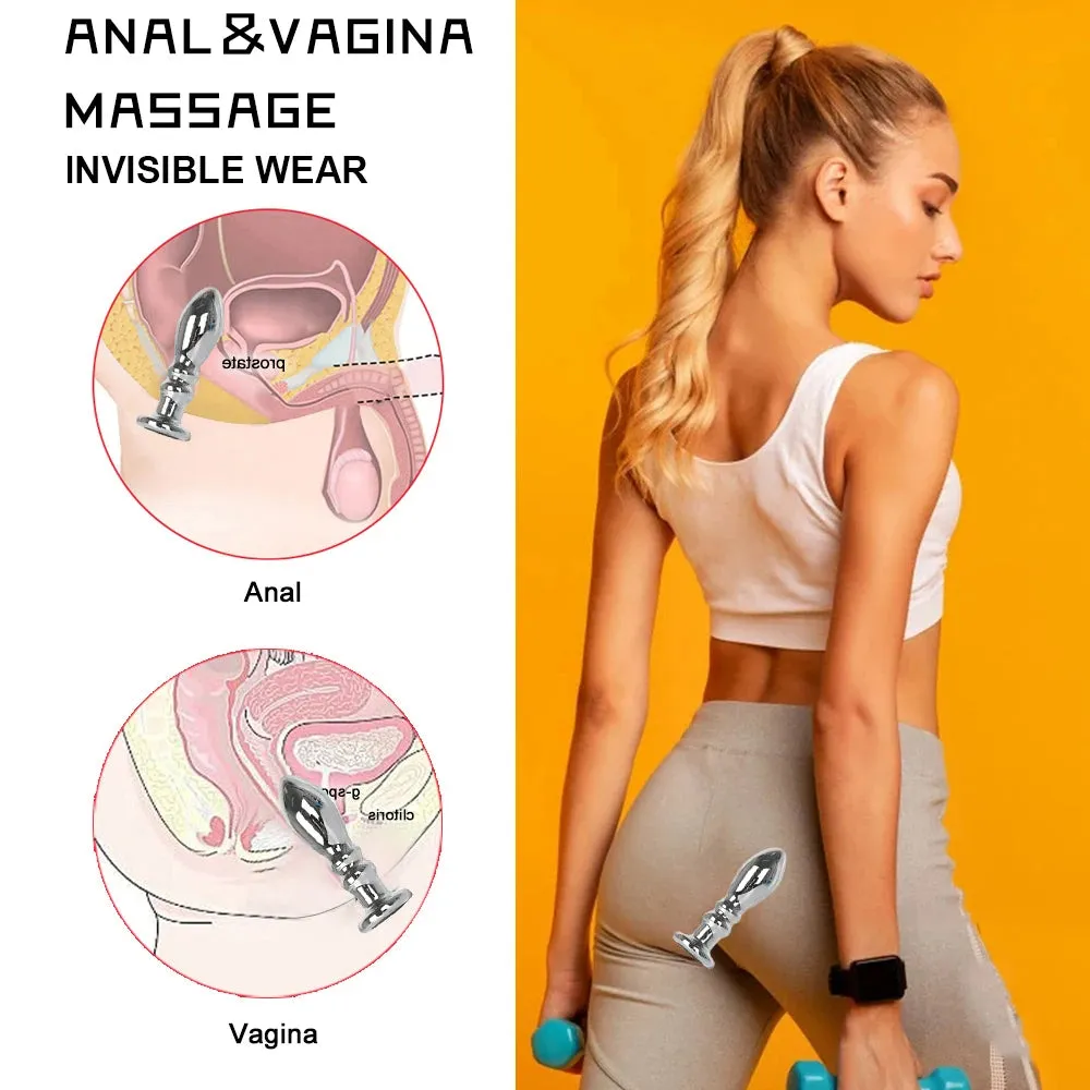 Vibrating Dildo Butt Plug - Metal Dildos G Spot Prostate Massage Anal Toys