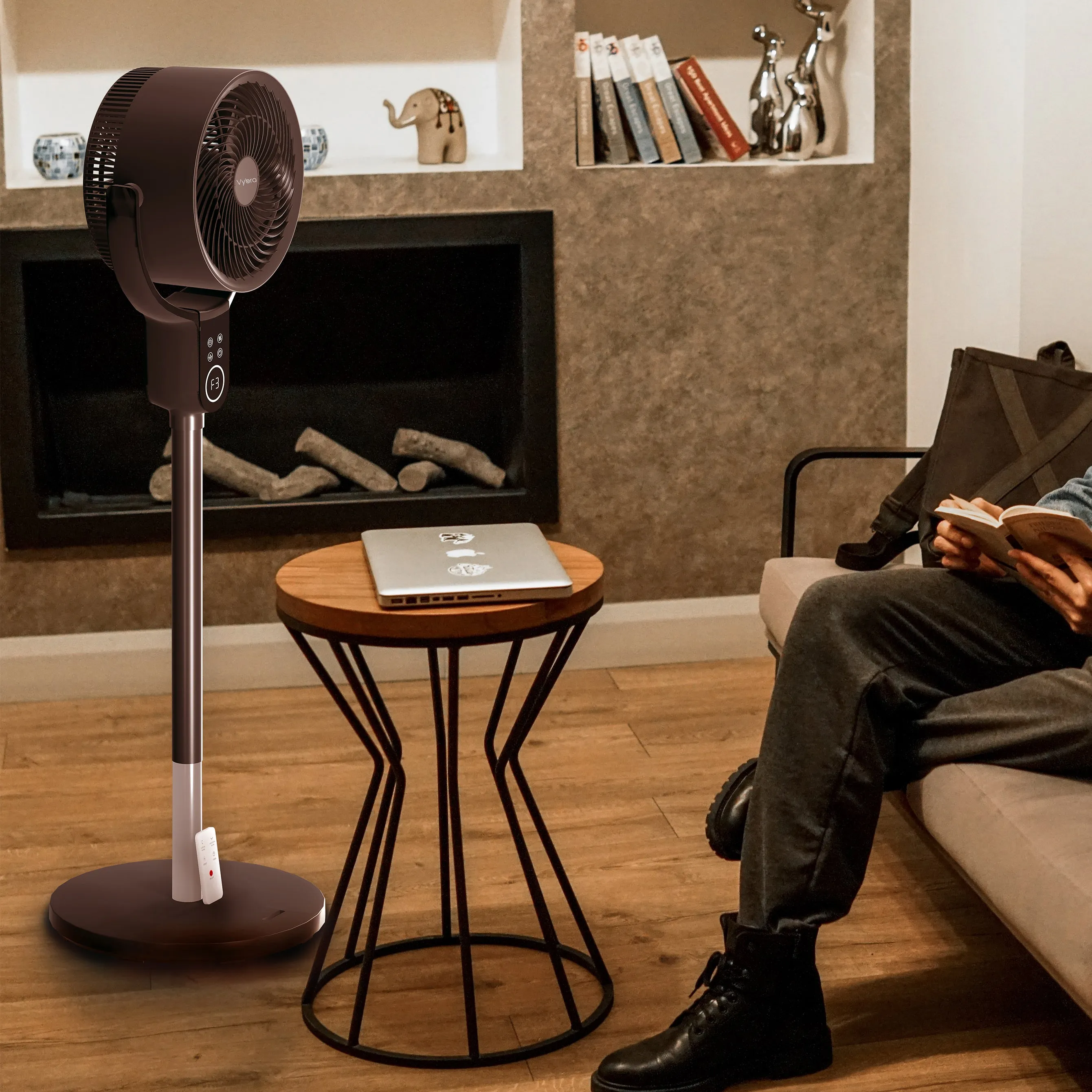 Vybra Oscillator Dual Height Tilt and Swing Fan Graphite