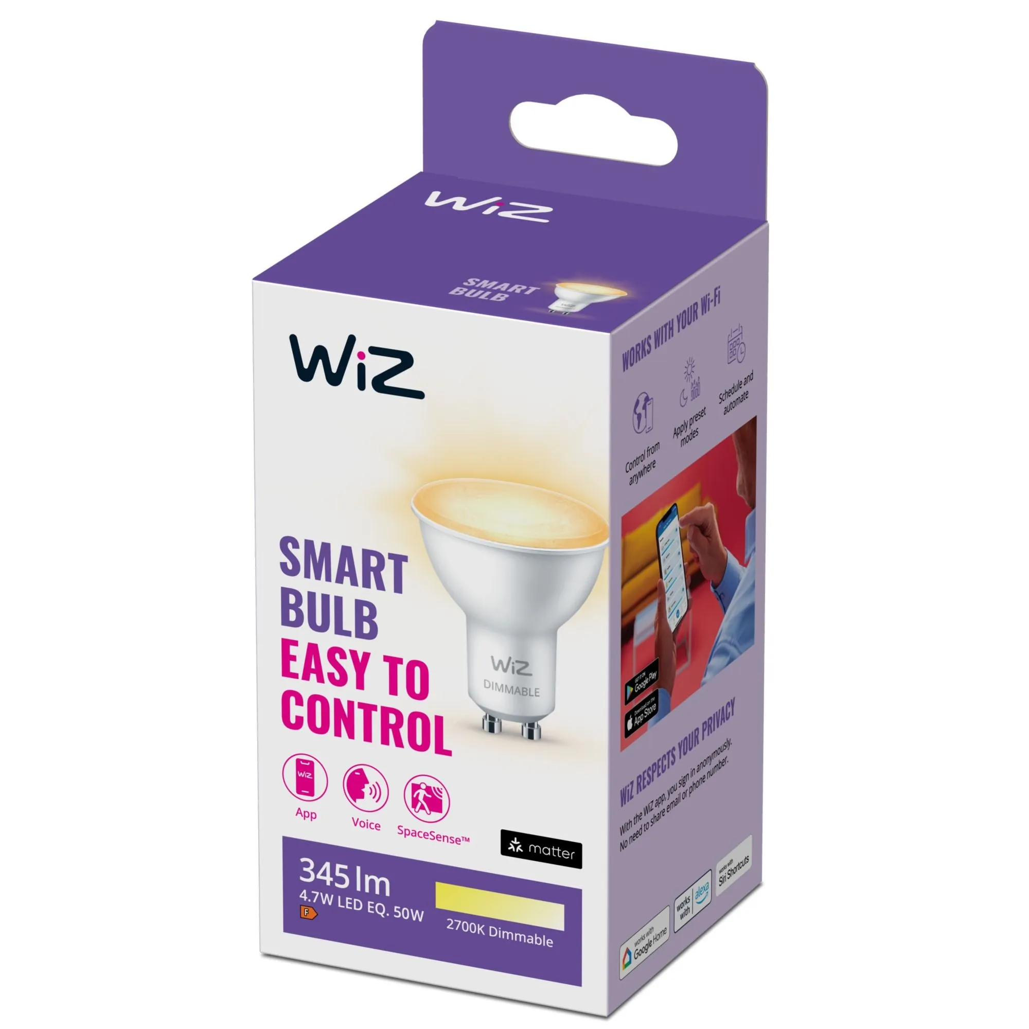 Wiz Gu10 Dimmable Whites Smart Bulb With